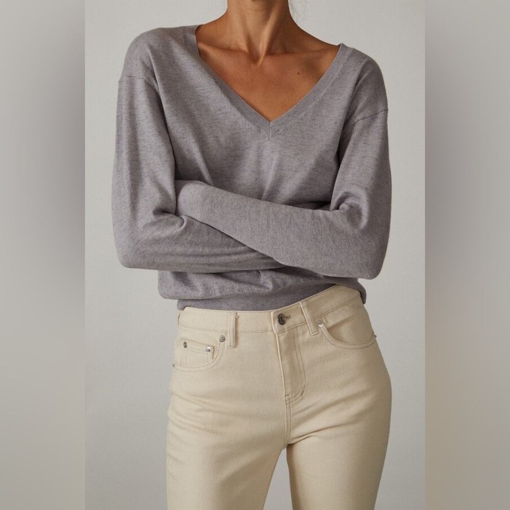 Thakoon Gray V-Neck Sweater